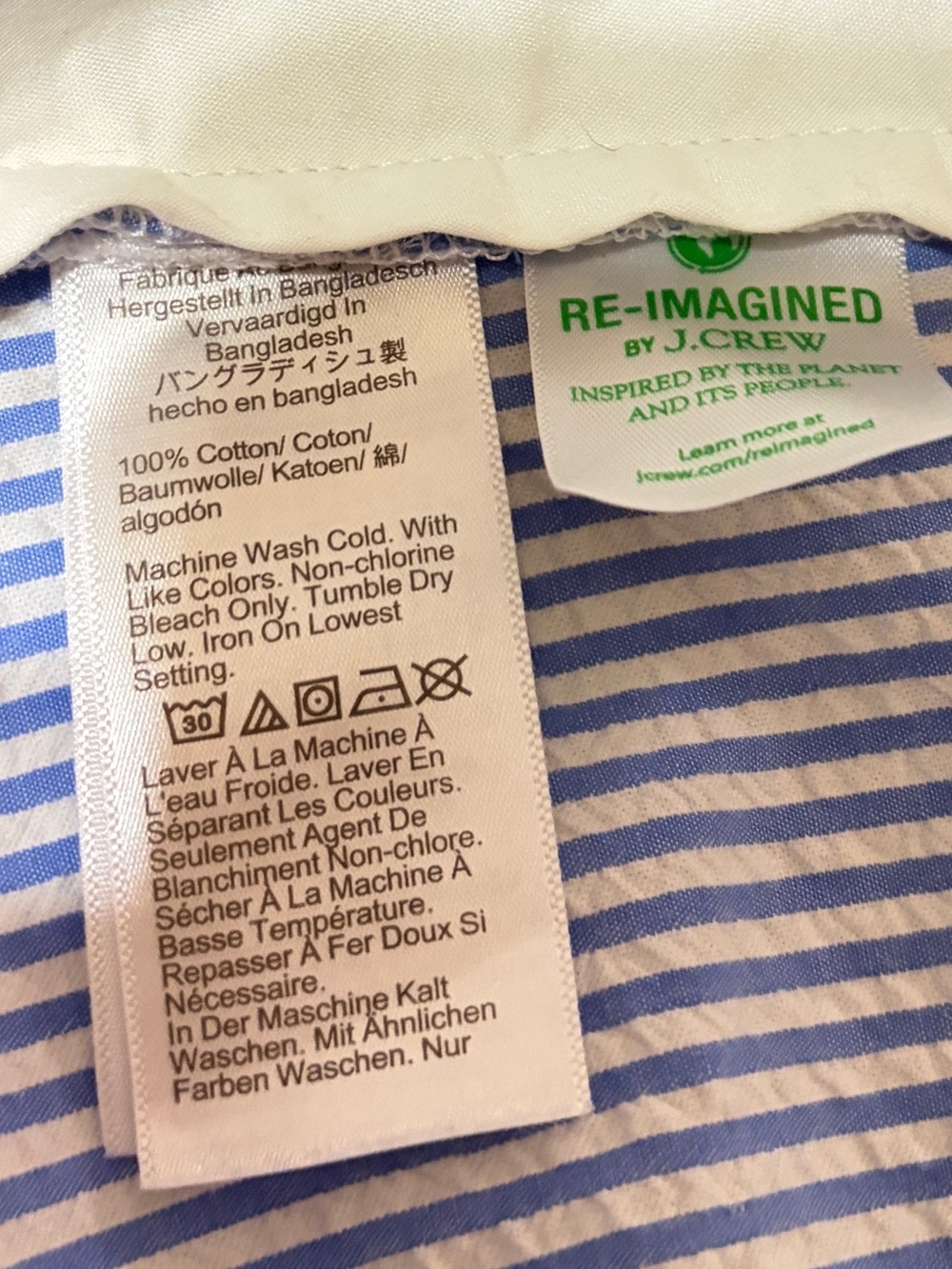 Like new Men’s J. Crew Blue and White Striped Seersucker Shorts 38” waist - Picture 8 of 9